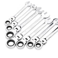 72-Tooth Ratchet Spanner — Flexible Head Wrench, 6–27mm Mirror Finish
